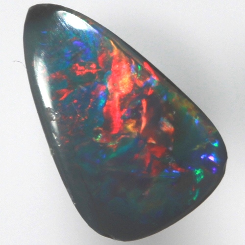 SOLID BLACK OPAL Bright red and turquoise